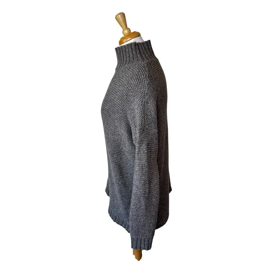 MARINE LAYER Chucky Wool Cotton Knit Turtleneck Sweater Dark Gray Size Small